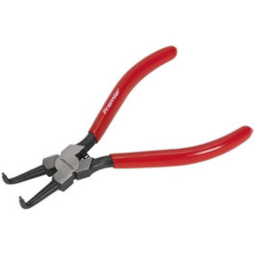 180mm Bent Nose Internal Circlip Pliers - Spring Loaded Jaws - Non-Slip Tips