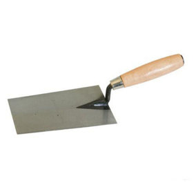 180mm Square End Bucket Trowel Steel Blade Plastering Bricklaying Cement