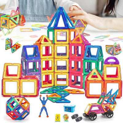 180Pcs Kids Magnetic Building Blocks Magnetic Tiles Educational ...