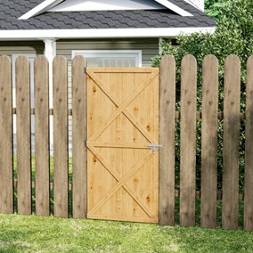 183 cm H x 79 cm W Single Wooden Door Garden Flat Top Gate Kit Pressure Treated