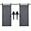 183cm Black Sliding Barn Door Kit Carbon Steel Internal Door Track Hardware Kit Closet Rail Sliding Kit