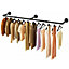 184cm Industrial Pipe Clothes Rack, Wall-Mounted Detachable Rail