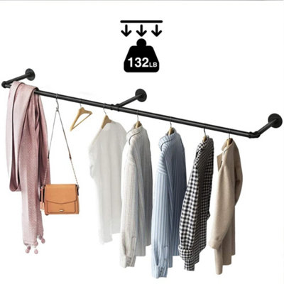 184cm Industrial Pipe Clothes Rack