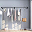 184cm Industrial Pipe Clothes Rack, Wall-Mounted Detachable Rail