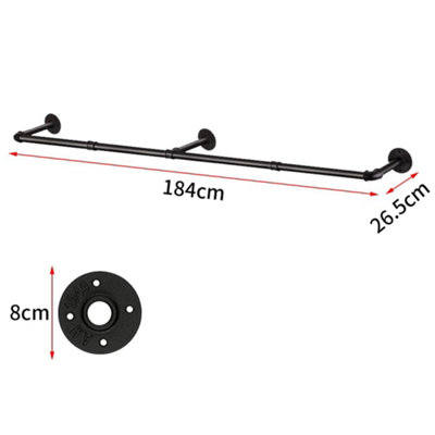 184cm Industrial Pipe Clothes Rack - 6