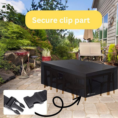 185 x 120 x 70cm Heavy Duty Oxford Fabric Outdoor Patio Table Cover for Chairs and Table UV Resistant - 3