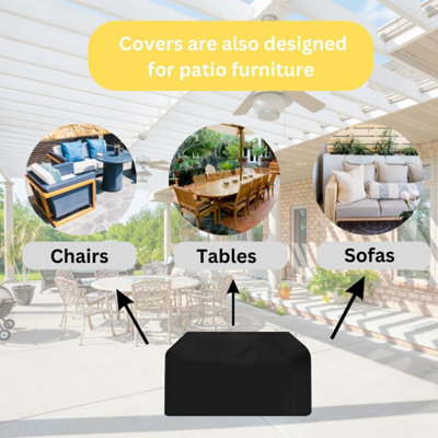 185 x 120 x 70cm Heavy Duty Oxford Fabric Outdoor Patio Table Cover for Chairs and Table UV Resistant - 4