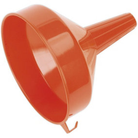 185mm Medium Funnel with Fixed Spout - Side Hanging Hook - Oil & Fuel Resistant
