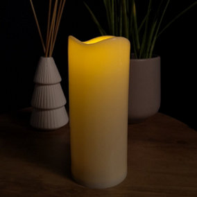 18cm Battery Operated Cream Flickering Flameless LED Candle