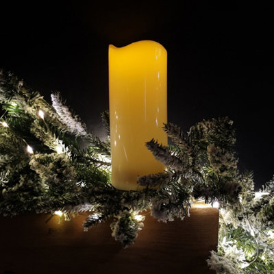 18cm Battery Operated Cream Flickering Flameless LED Candle - 6