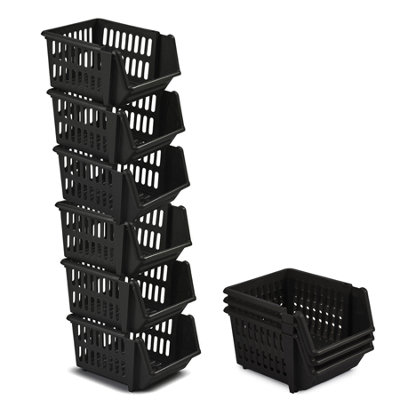 18cm Plastic Stacking Basket Stackable Storage Organizer for Kitchen ...