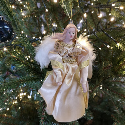 18cm Premier Bauble Tree Topper Angel Christmas Decoration in Gold Price Comparisons | Compare The Build