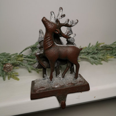 18cm Premier Christmas Metal Stocking Hanger Decoration in Reindeer Tree Scene Price Comparisons | Compare The Build