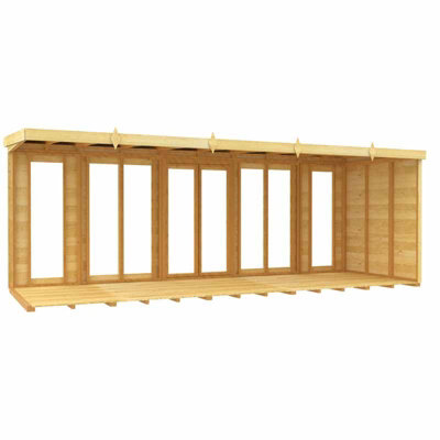 18ft x 7ft Pent Summer House (Full Height Window) - Wood - L 214 x W 533 x H 201 cm - 4