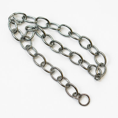 18in Oval Link Chain & S Hook - Strong Chrome-Plated Steel Bath or ...
