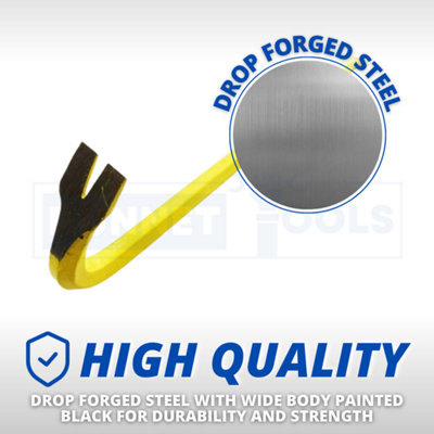 18in Wrecking Bar Heavy Duty Durable Tool DIY Equipment Forged Steel