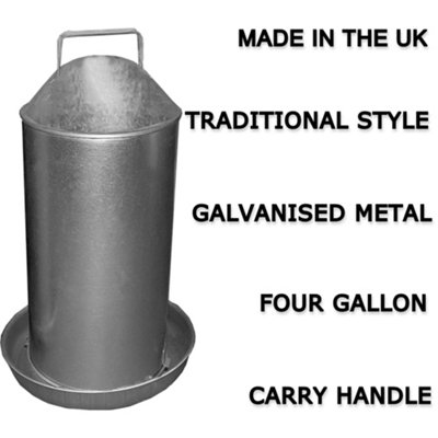 18L Metal Large Automatic Chicken Waterer Hen Coop Drinker Bird Hen Duck - 3