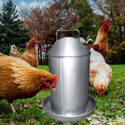 18L Metal Large Automatic Chicken Waterer Hen Coop Drinker Bird Hen Duck - 4