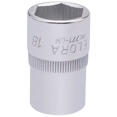 18mm 1/2" Square Drive Elora Hexagon Socket 15307