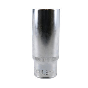 18mm 6 Point 3/8" Drive 64mm Double Deep Metric Socket Chrome Vanadium Steel