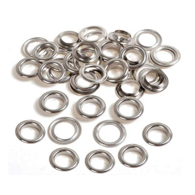 18mm Brass Eyelets with Washers, Rust-Proof Grommets, Silver - 50pcs