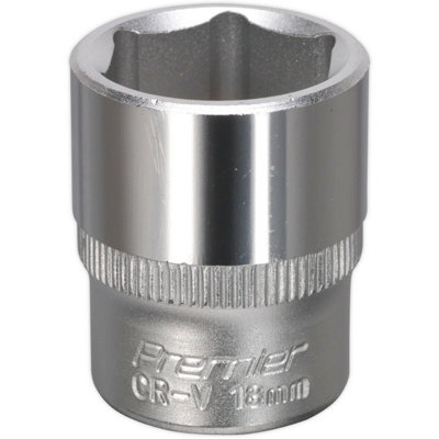 18mm Chrome Vanadium Forged Steel Drive Socket - 3/8" Square Drive Tool
