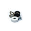 18mm dia x 6mm high Rubber Coated Cable Holding Magnet With 6mm Rubber Clamp (White) - 1.6kg Pull (Pack of 2)