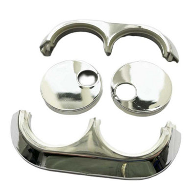 Double 20mm PVC Chrome Radiateur Plastique Eau Couvre Tuyau Collier