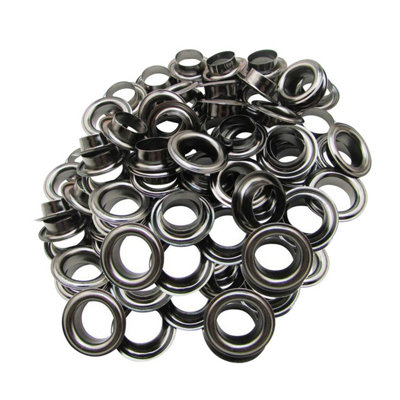 18mm Eyelets with Washers, Gunmetal - 50pcs