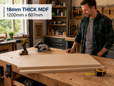 18mm Medium Density Fibreboard (MDF) 1200x607mm 2 PIECES FREE DELIVERY