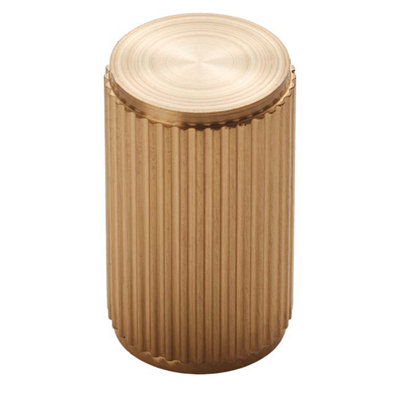 18mm Satin Brass Reeded Cabinet Knob