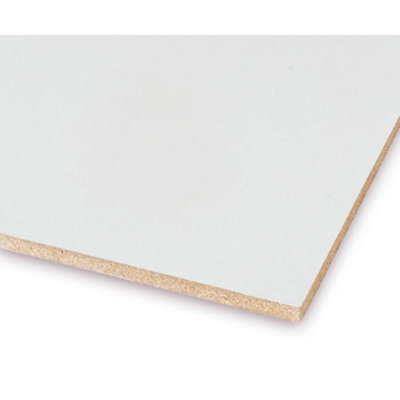 18mm White Melamine Faced MDF Board 2440mm x 1220mm (8' x 4') - Pack of 5