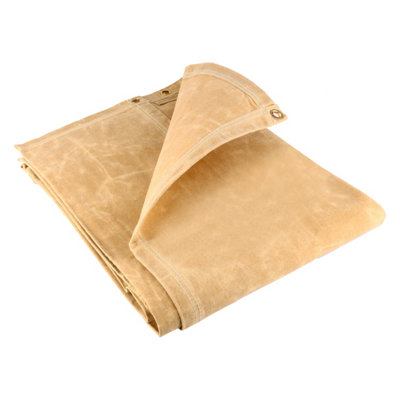 18oz Tan Cotton Canvas Tarpaulin 10ft x 12ft
