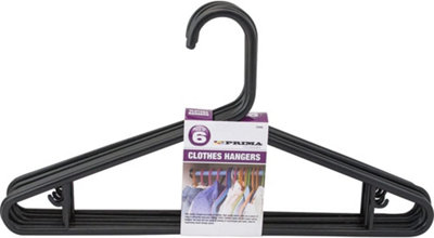 18Pc Black Clothes Hangers Suit Coat Garments Plastic Hanger Wardrobe Accessory