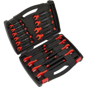 18pc Insulated VDE Open Ended Spanner Set 1000V Electricians Shock Proof Wrench
