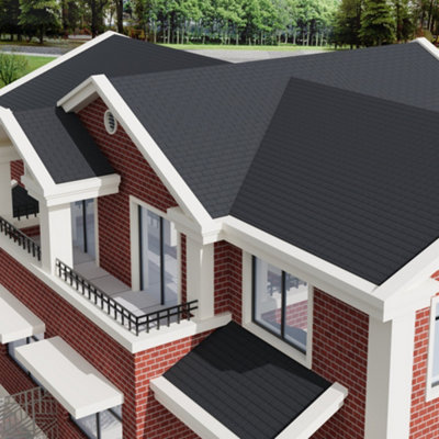 18Pcs 3-Tab Asphalt Roof Shingles L 1000mm x W 333mm x 2.7mm/pc Ink Grey Price Comparisons | Compare The Build