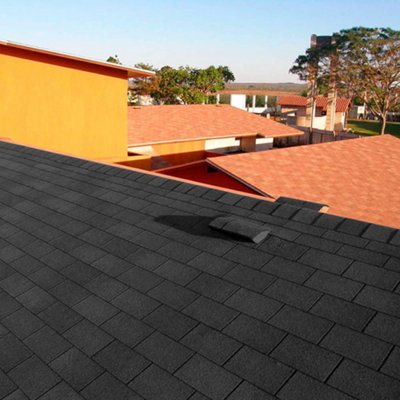 18Pcs Black 3 Tab Mosaic Asphalt Roof Shingles Bitumen Roofing L 1m x W 333mm x 2.7mm