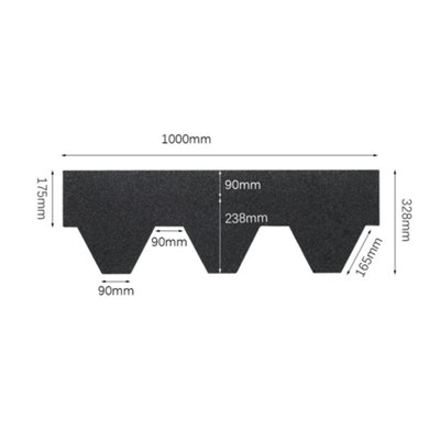 18Pcs Black Mosaic Asphalt Roof Shingles Bitumen Shed Roofing L 1m x W 333mm x T 2.7mm - 6