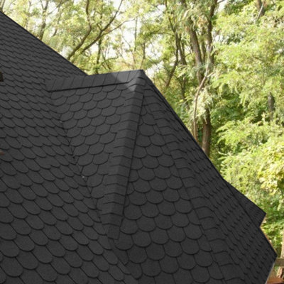 18Pcs Black Mosaic Asphalt Shingles Bitumen Roofing L 1m x W 333mm x T 2.7mm