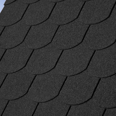 18Pcs Black Mosaic Asphalt Shingles Bitumen Roofing L 1m x W 333mm x T 2.7mm - 6