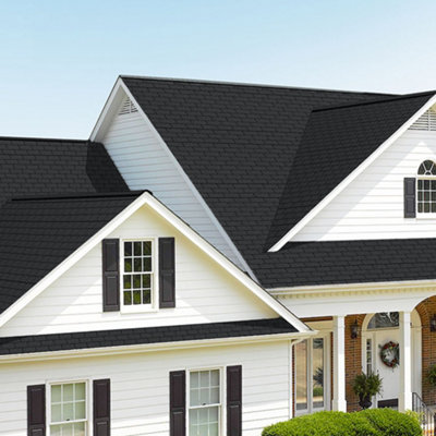 18Pcs Dark Black Rectangular Asphalt Shingles Bitumen Roofing 1m L x 333mm W x 2.7mm T