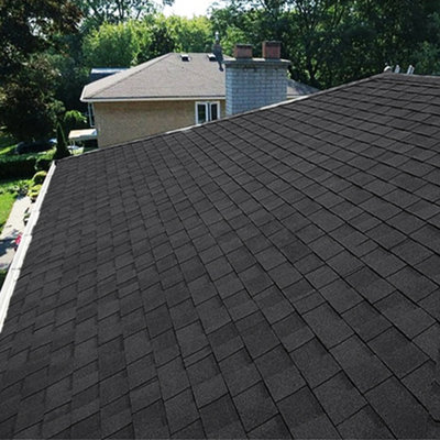 18Pcs Dark Black Rectangular Asphalt Shingles Bitumen Roofing 1m L x 333mm W x 2.7mm T - 3