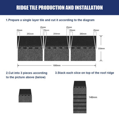 18Pcs Dark Black Rectangular Asphalt Shingles Bitumen Roofing 1m L x 333mm W x 2.7mm T - 6