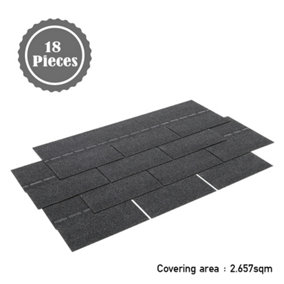 18Pcs Grey 3 Tab Mosaic Asphalt Roof Shingles Bitumen Roofing L 1m x W 333mm x 2.7mm