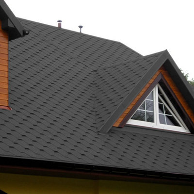 18Pcs Grey Mosaic Asphalt Roof Shingles Bitumen Shed Roofing L 1m x W 333mm x T 2.7mm
