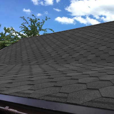 18Pcs Grey Mosaic Asphalt Roof Shingles Bitumen Shed Roofing L 1m x W 333mm x T 2.7mm - 3
