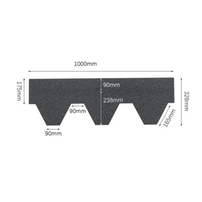 18Pcs Grey Mosaic Asphalt Roof Shingles Bitumen Shed Roofing L 1m x W 333mm x T 2.7mm - 6