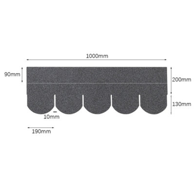 18Pcs Grey Mosaic Asphalt Shingles Bitumen Roofing L 1m x W 333mm x T 2.7mm - 8