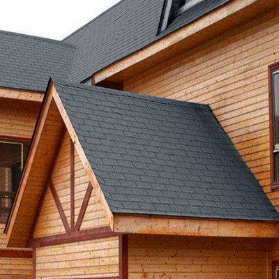 18Pcs Grey Rectangular Asphalt Shingles Bitumen Roofing 1m L x 333mm W x 2.7mm T