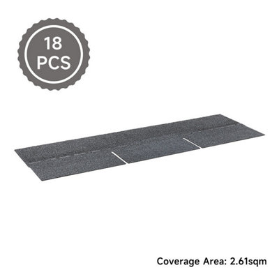 18Pcs Grey Rectangular Asphalt Shingles Bitumen Roofing 1m L x 333mm W x 2.7mm T - 3